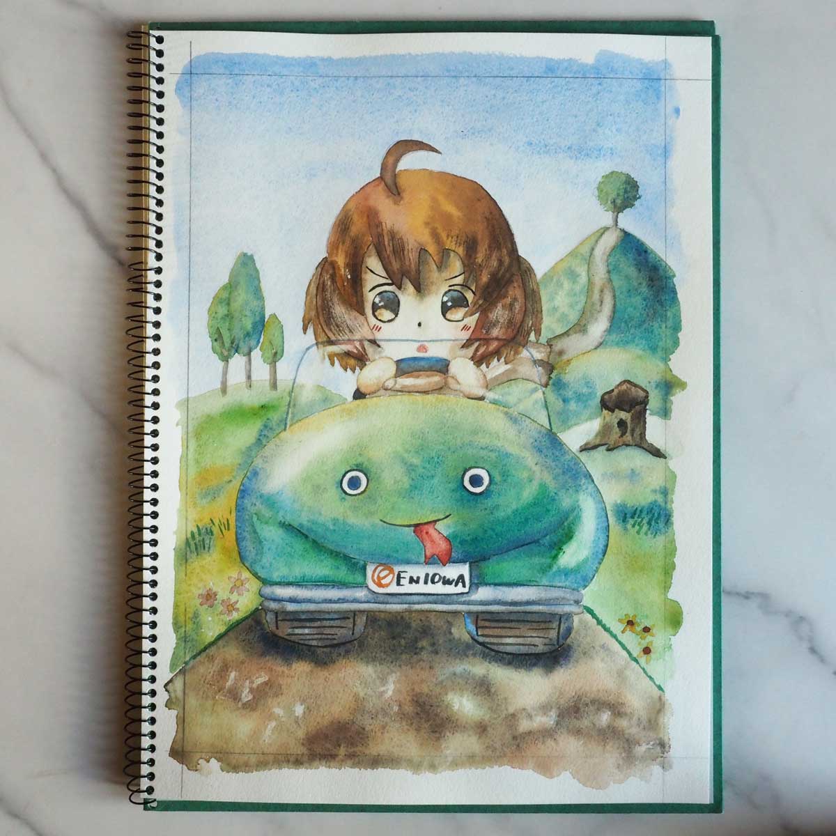 お年賀用の水彩画