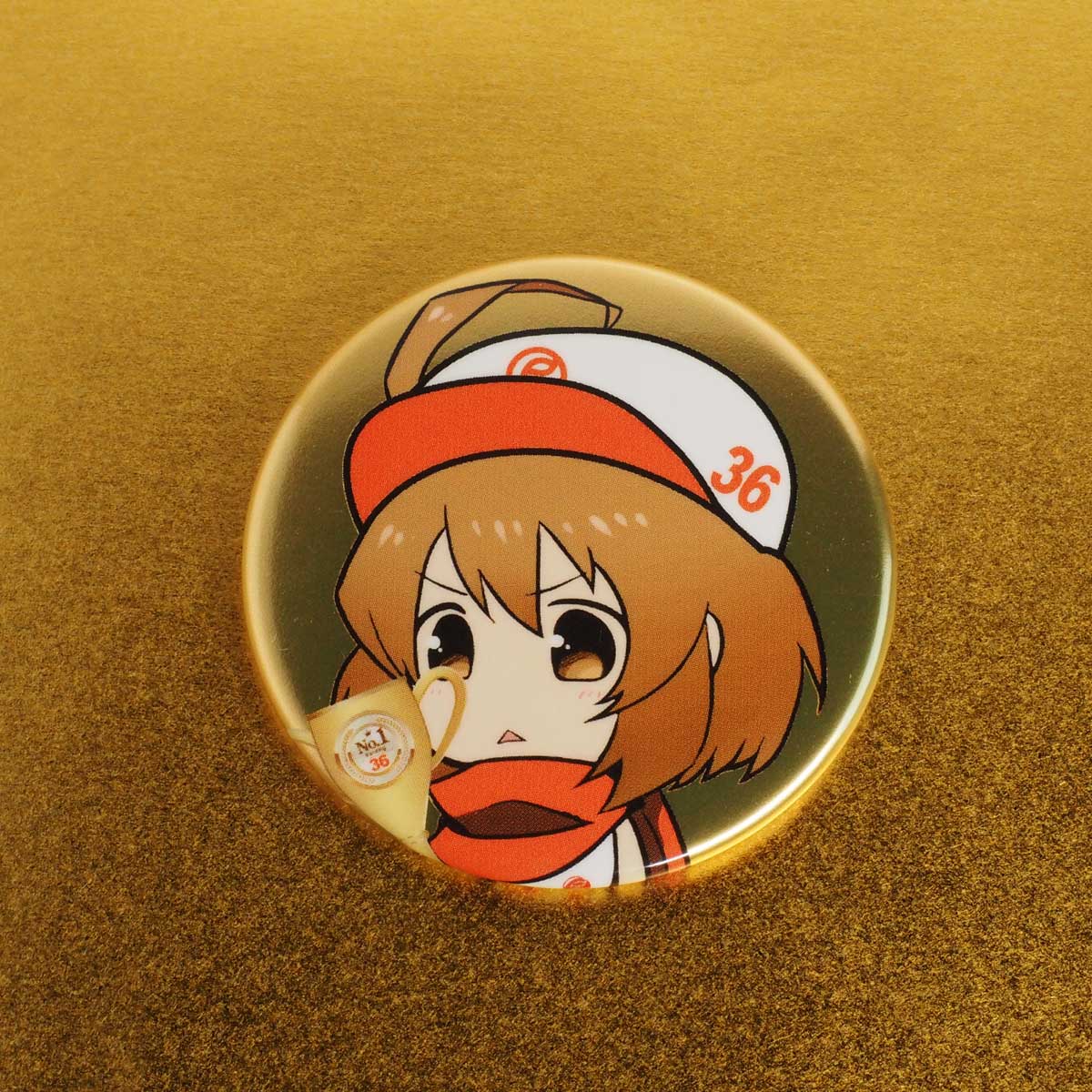 メタリック缶バッジ-黄金
