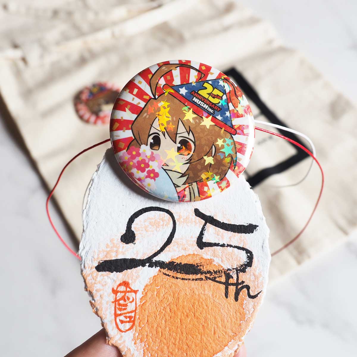 缶バッジオーバーホロ作成例「記念」
