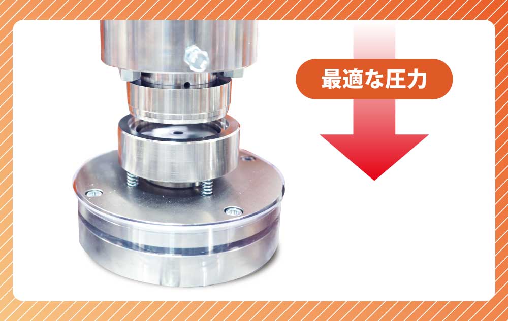 缶バッジ自動製造機械のサーボプレス説明図
